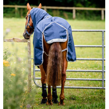 Coperta Horseware Amigo 1200D Plus Turnout Bundle 50g 100g e 200g Marino / grigio titanio / argento Blu marino