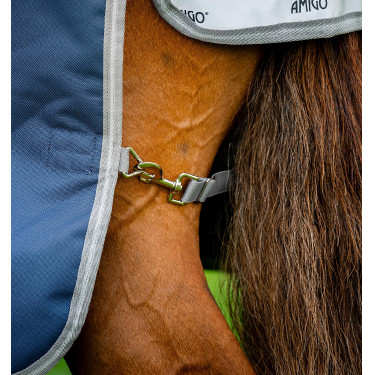 Coperta Horseware Amigo 1200D Plus Turnout Bundle 50g 100g e 200g Marino / grigio titanio / argento Blu marino