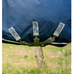 Coperta Horseware Amigo 1200D Plus Turnout Bundle 50g 100g e 200g Marino / grigio titanio / argento Blu marino