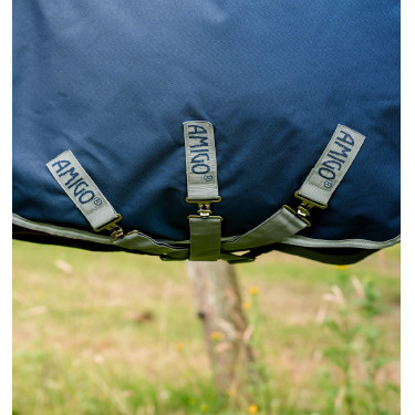 Coperta Horseware Amigo 1200D Plus Turnout Bundle 50g 100g e 200g Marino / grigio titanio / argento Blu marino