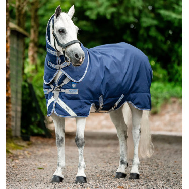 Coperta da esterno Horseware Rhino® Plus Pony 250g Nero / grigio titanio / blu classico