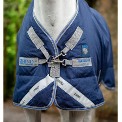Coperta da esterno Horseware Rhino® Plus Pony 250g Nero / grigio titanio / blu classico