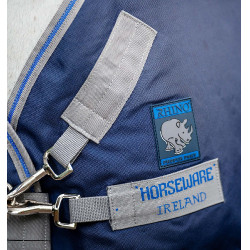 Coperta da esterno Horseware Rhino® Plus Pony 250g Nero / grigio titanio / blu classico