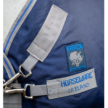 Coperta da esterno Horseware Rhino® Plus Pony 250g Nero / grigio titanio / blu classico