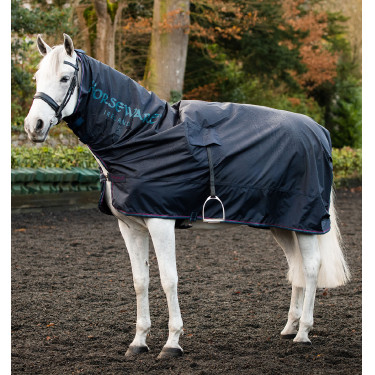Copertura da equitazione Horseware Rambo Mack in a Sack Marino / bordeaux Blu