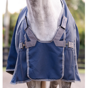 Coperta da box Horseware Rambo Optimo 0g Marino / temporale / grigio argento Blu marino