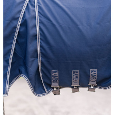 Coperta da box Horseware Rambo Optimo 0g Marino / temporale / grigio argento Blu marino