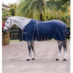 Coperta da box Horseware Rambo Optimo 0g Marino / temporale / grigio argento Blu marino