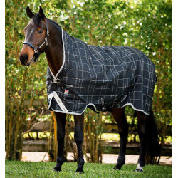 Coperta Horseware Rhino Wug Vari-Layer 450g Nero / quadri bianco grigi Coperta Horseware Rhino Wug Vari-Layer 450g Nero / quadri bianco grigi