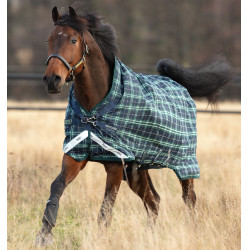 Coperta Horseware Rhino Wug 100g Verde a quadri / blu navy