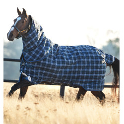 Coperta Horseware Rhino Plus Turnout 0g Marina a quadri / indaco Blu marino