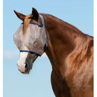 Maschera anti-mosche Horseware Mio senza orecchie Bronzo / mare Blu
