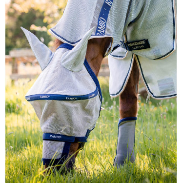 Maschera antimosche Horseware Rambo Plus Argento / blu Maschera antimosche Horseware Rambo Plus Argento / blu