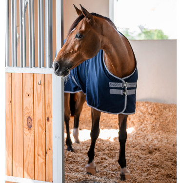 Camicia da box Horseware Amigo Delphinium 0g Marino / grigio titanio / argento Blu marino