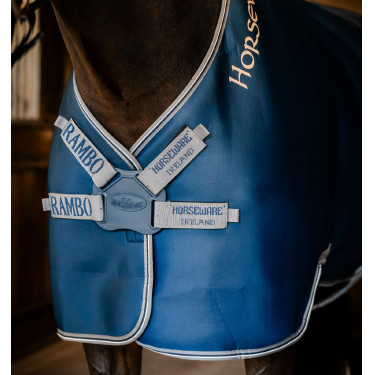 Maglia traspirante Horseware Rambo Airmax Cooler Disc Marino / temporale / grigio argento Blu marino