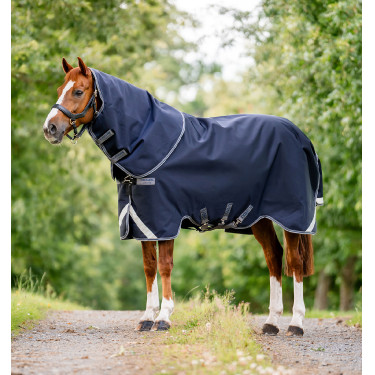 Coperta Horseware Rambo Supreme 1000D Turnout 50g Marino / temporale / grigio argento Blu marino