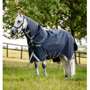 Coperta Horseware Rambo Supreme 1000D Turnout 50g Marino / temporale / grigio argento Blu marino