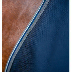 Coperta Horseware Rambo Supreme 1000D Turnout 50g Marino / temporale / grigio argento Blu marino