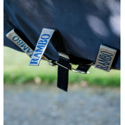Coperta Horseware Rambo Supreme 1000D Turnout 50g Marino / temporale / grigio argento Blu marino
