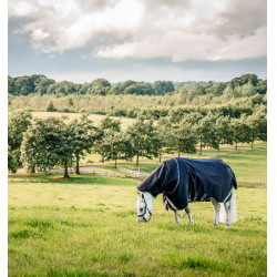 Coperta Horseware Rambo Supreme 1000D Turnout 50g Marino / temporale / grigio argento Blu marino