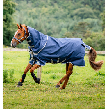Copricollo Horseware Amigo® Bravo 12 Original 150g 1200D Marino / grigio titanio / argento Blu marino Copricollo Horseware Amigo® Bravo 12 Original 150g 1200D Marino / grigio titanio / argento Blu marino