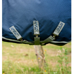 Coperta Horseware Amigo® Bravo 12 Plus 250g 1200D Marina / grigio titanio / argento Blu marino