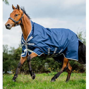 Coperta Horseware High Neck Amigo® Bravo 12 Original 250g 1200D Marina / grigio titanio / argento Blu marino