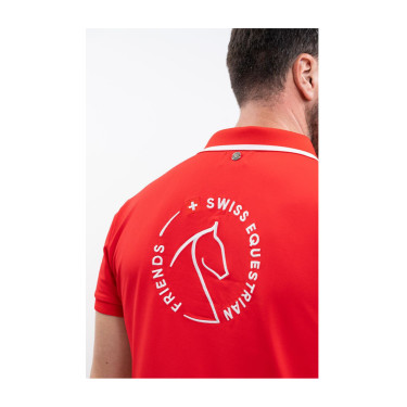 Polo Harcour Dranse uomo Swiss Equestrian Friends Rosso