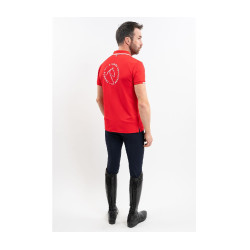 Polo Harcour Dranse uomo Swiss Equestrian Friends Rosso