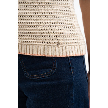 Polo da equitazione donna Harcour Pony in cotone