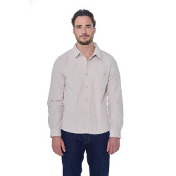 Camicia in velluto Harcour Shavi uomo Avorio Beige