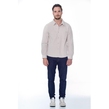 Camicia in velluto Harcour Shavi uomo Avorio Beige