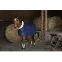 Coperta da scuderia Equithème Teddy foderata in pile sintetico Blu navy