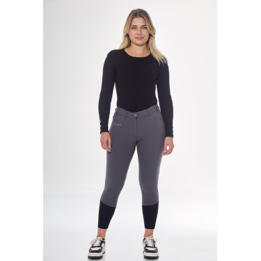 Pantaloni in pile da equitazione Harcour Jaipur Grigio antracite