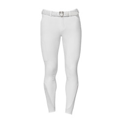 Pantalone slim fit uomo Equestro Ridertechnology full grip Bianco