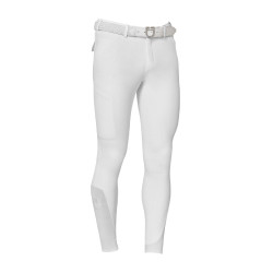 Pantalone slim fit uomo Equestro Ridertechnology full grip Bianco