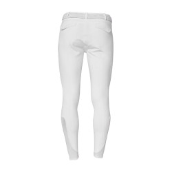 Pantalone slim fit uomo Equestro Ridertechnology full grip Bianco