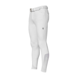 Pantalone slim fit uomo Equestro Ridertechnology full grip Bianco