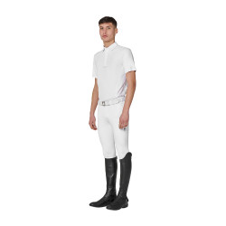 Pantalone slim fit uomo Equestro Ridertechnology full grip Bianco