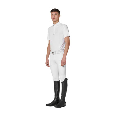 Pantalone slim fit uomo Equestro Ridertechnology full grip Bianco