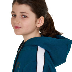 Felpa bambina in cotone con cappuccio e zip frontale