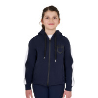 Felpa bambina in cotone con cappuccio e zip frontale Blazer marine Blu marino