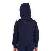 Felpa bambina in cotone con cappuccio e zip frontale Blu corallo
