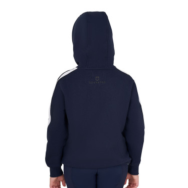 Felpa bambina in cotone con cappuccio e zip frontale Blazer marine Blu marino