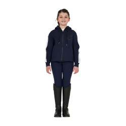 Felpa bambina in cotone con cappuccio e zip frontale Blazer marine Blu marino