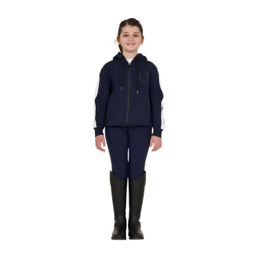 Felpa bambina in cotone con cappuccio e zip frontale Blazer marine Blu marino