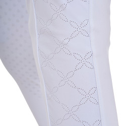 Leggings bambina con decorazioni perforate Bianco