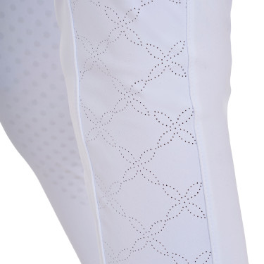 Leggings bambina con decorazioni perforate Bianco