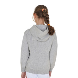 Felpa bambini con cappuccio zip e scritta effetto spugna