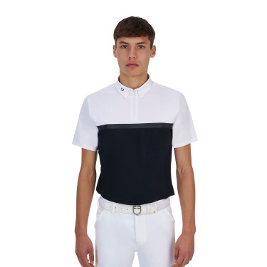 Polo concorso uomo Equestro Ridertechnology manica corta e zip